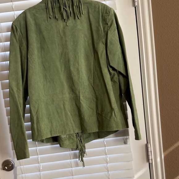 Dialogue Olive Green Fringe Blazer - Picture 12 of 13